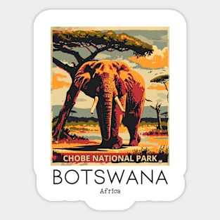 A Vintage Travel Illustration of Chobe National Park - Botswana Sticker